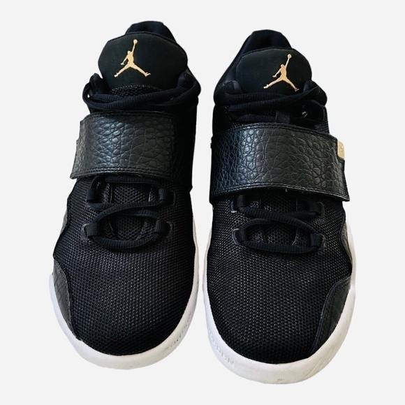 Air Jordan J23 Black Metallic Gold White Leather Men’s Sneakers 8.5 - Picture 3 of 7